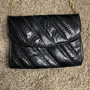Morle Faux Snakeskin Evening Bag Crossbody Purse Black Women’s